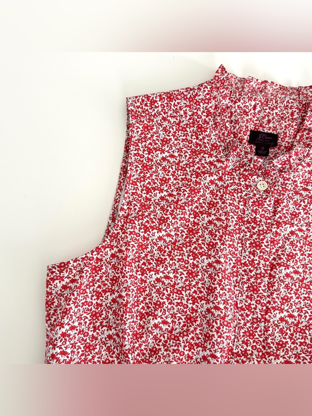 J Crew Liberty Floral Sleeveless Ruffleneck Pleated Midi Dress in Chamomile - Picture 7 of 12